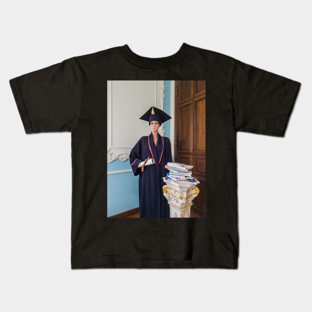 graduate student mannequin Kids T-Shirt by psychoshadow